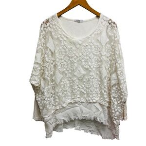 Tempo Paris Cotton Silk Lace Blouse